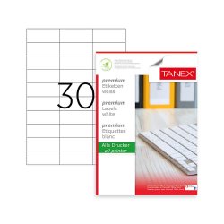Etichete Autoadezive A4 Tanex, 30/Coala, Colturi Drepte, 100 Coli/Top, 70x29.7 mm, Etichete Adezive, Etichete A4, Etichete Autoadezive in Coala, Hartie Autocolanta A4, Hartie Autoadeziva, Etichete Drepte Autoadezive, Coli de Etichete Autoadezive