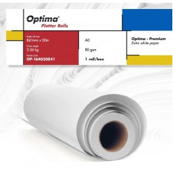 Rola Plotter A0, 80gr, 841mm X 50m, Optima - Premium